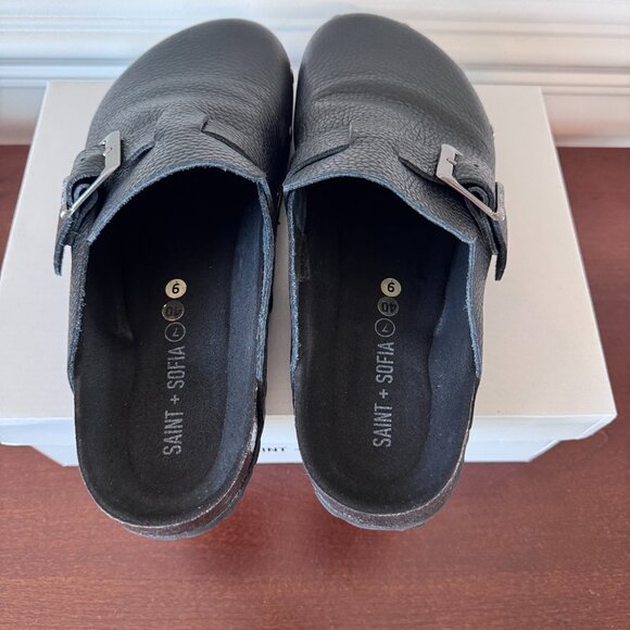 Saint + Sofia black leather studded clog 9 - Picture 4 of 4